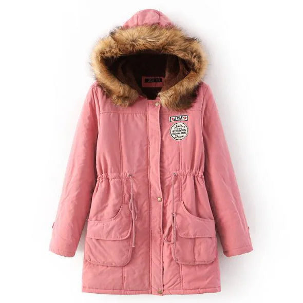 Hooded Thick Cotton Parka - Warm Winter Long Sleeve Jacket