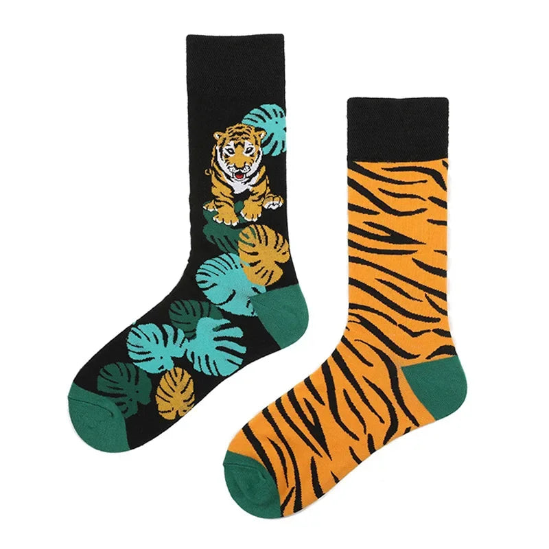 Flower Fruit Candy Cotton Socks - Colorful Unisex Mid Tube Pair