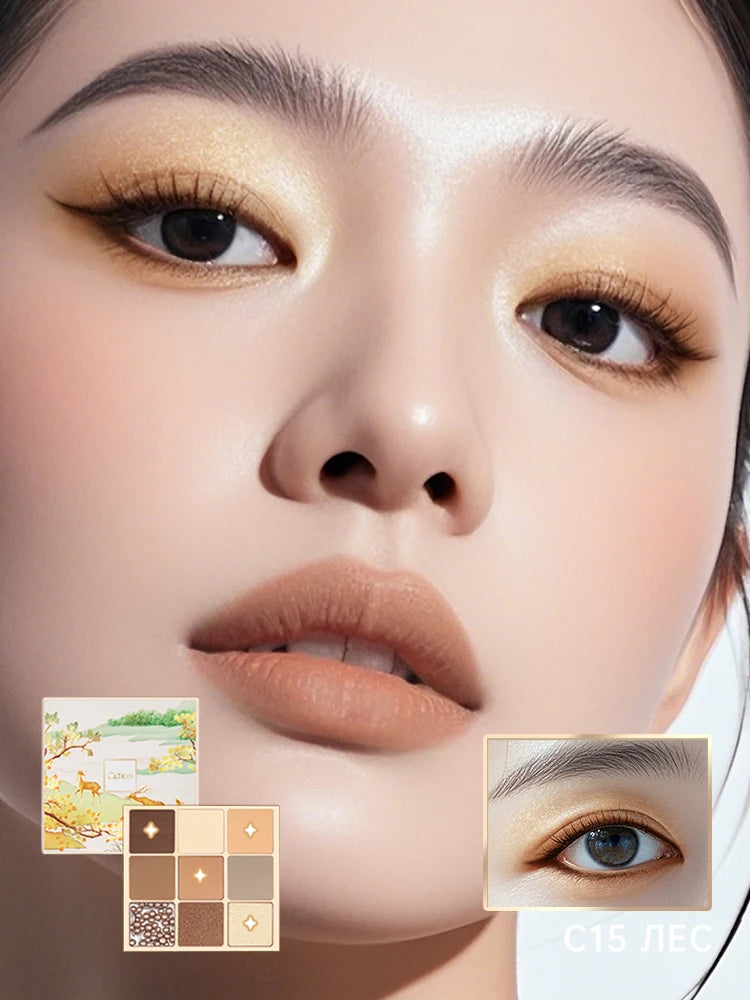 CATKIN 9 Color Eyeshadow Palette - Matte Glitter Natural Shades