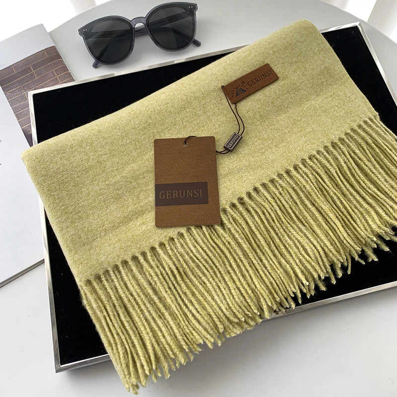 Solid Color Cashmere-Feel Winter Scarf - Soft Shawl Wrap Gift