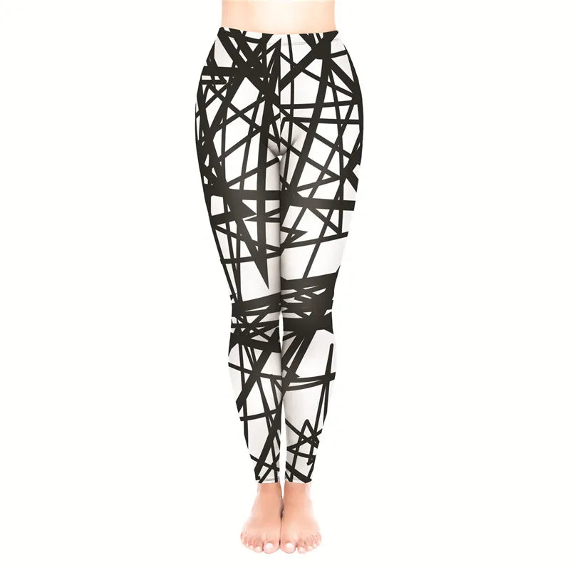 Aztec Ombre High Waist Leggings - Soft Stretch Fitness Pants