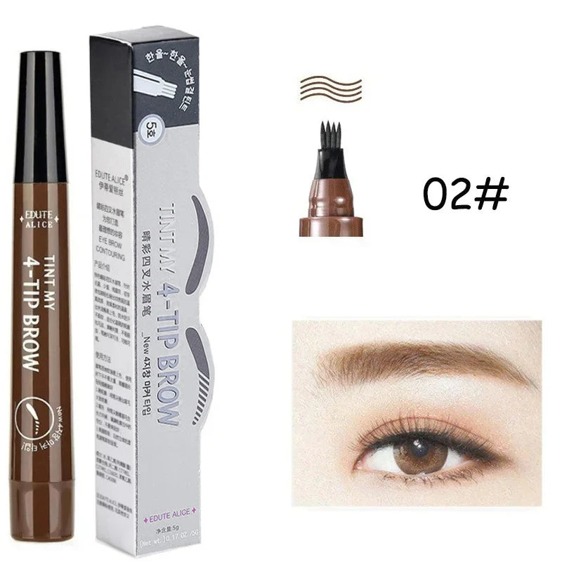 Microblading Fork Tip Eyebrow Pen - Waterproof Long Lasting Brow Pencil