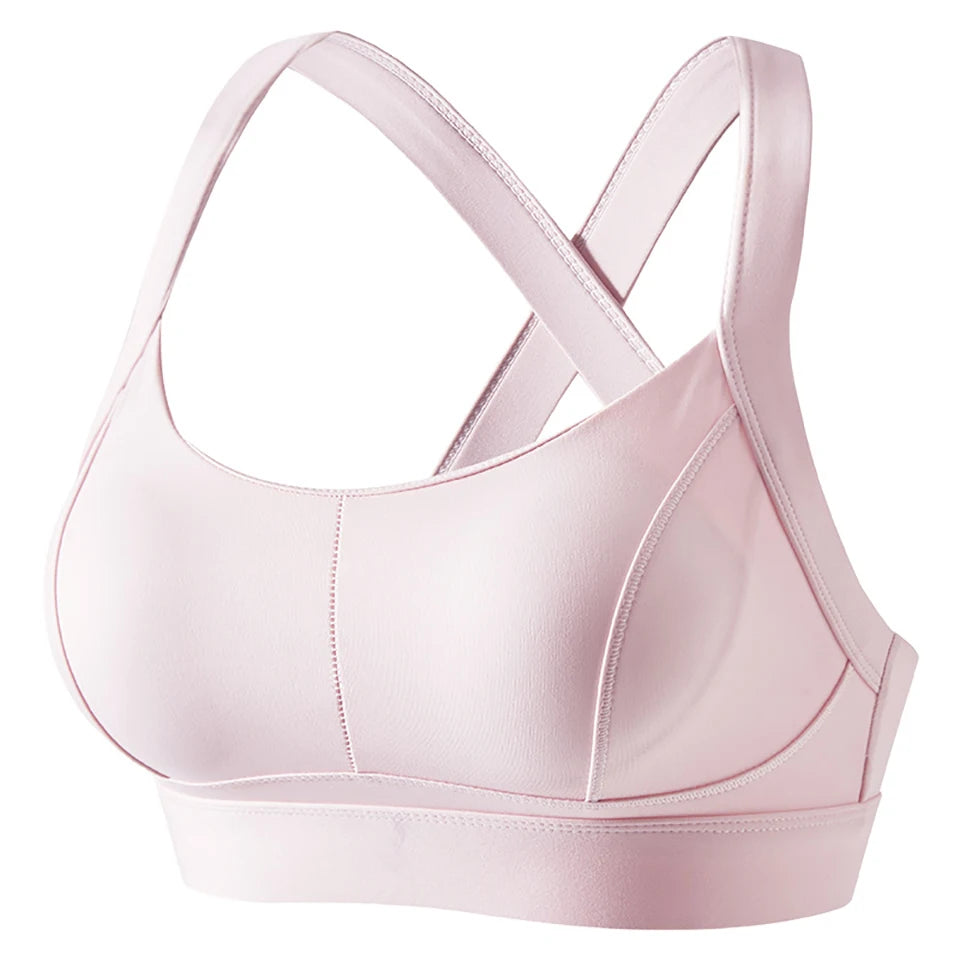 High Impact Criss Cross Sports Bra - Padded Yoga Crop Top