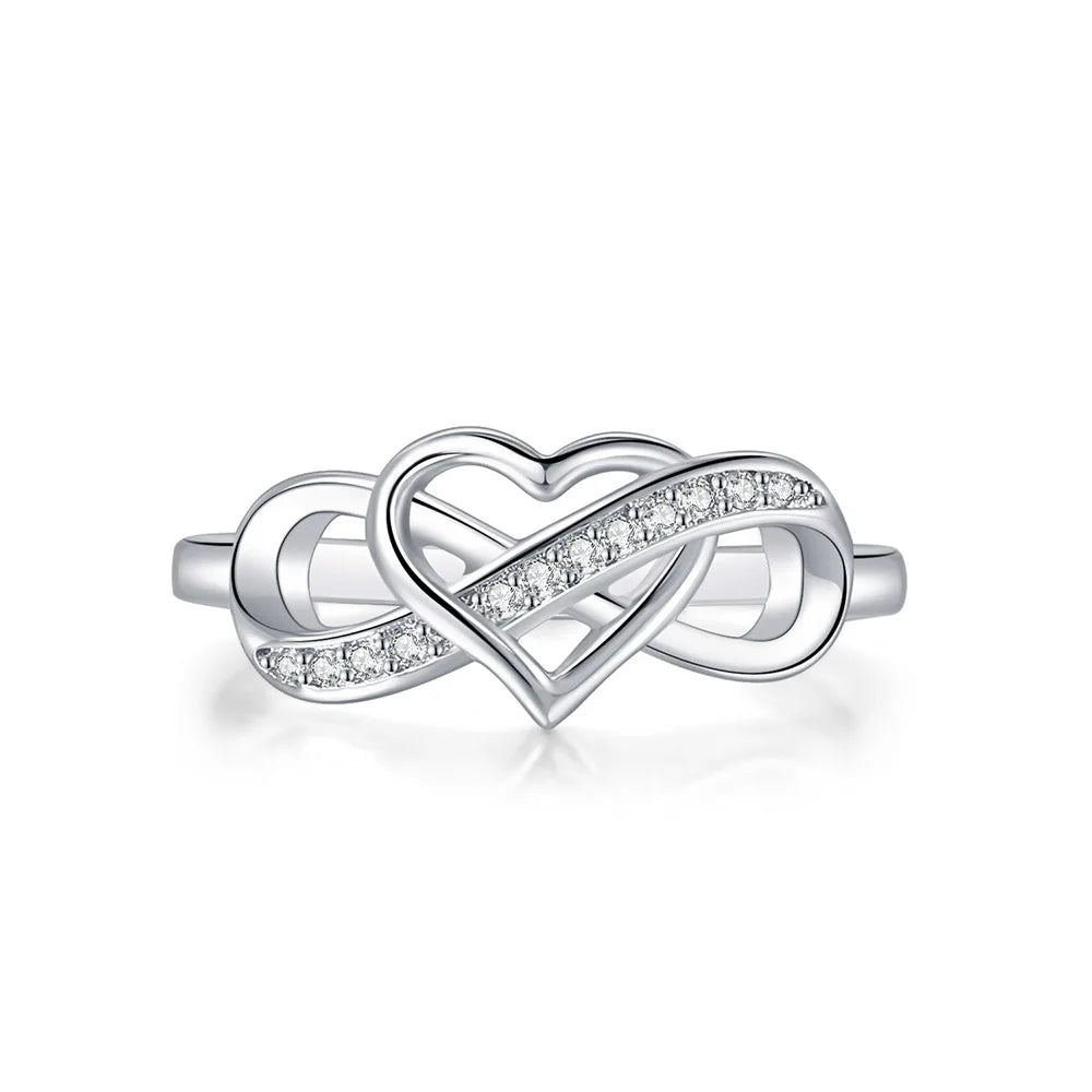 Infinity Love Promise Ring - Double Color Dainty Engagement Band