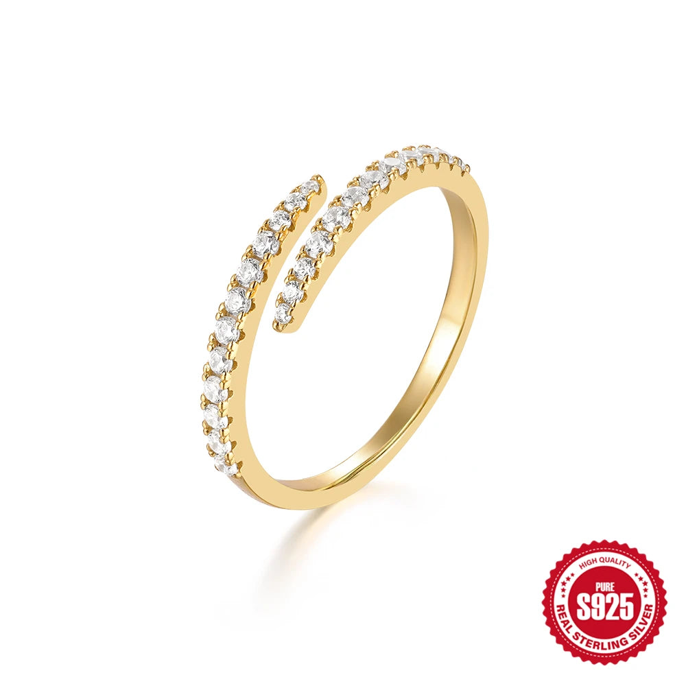 925 Sterling Silver Snake Ring - Open Adjustable Trendy Finger Ring