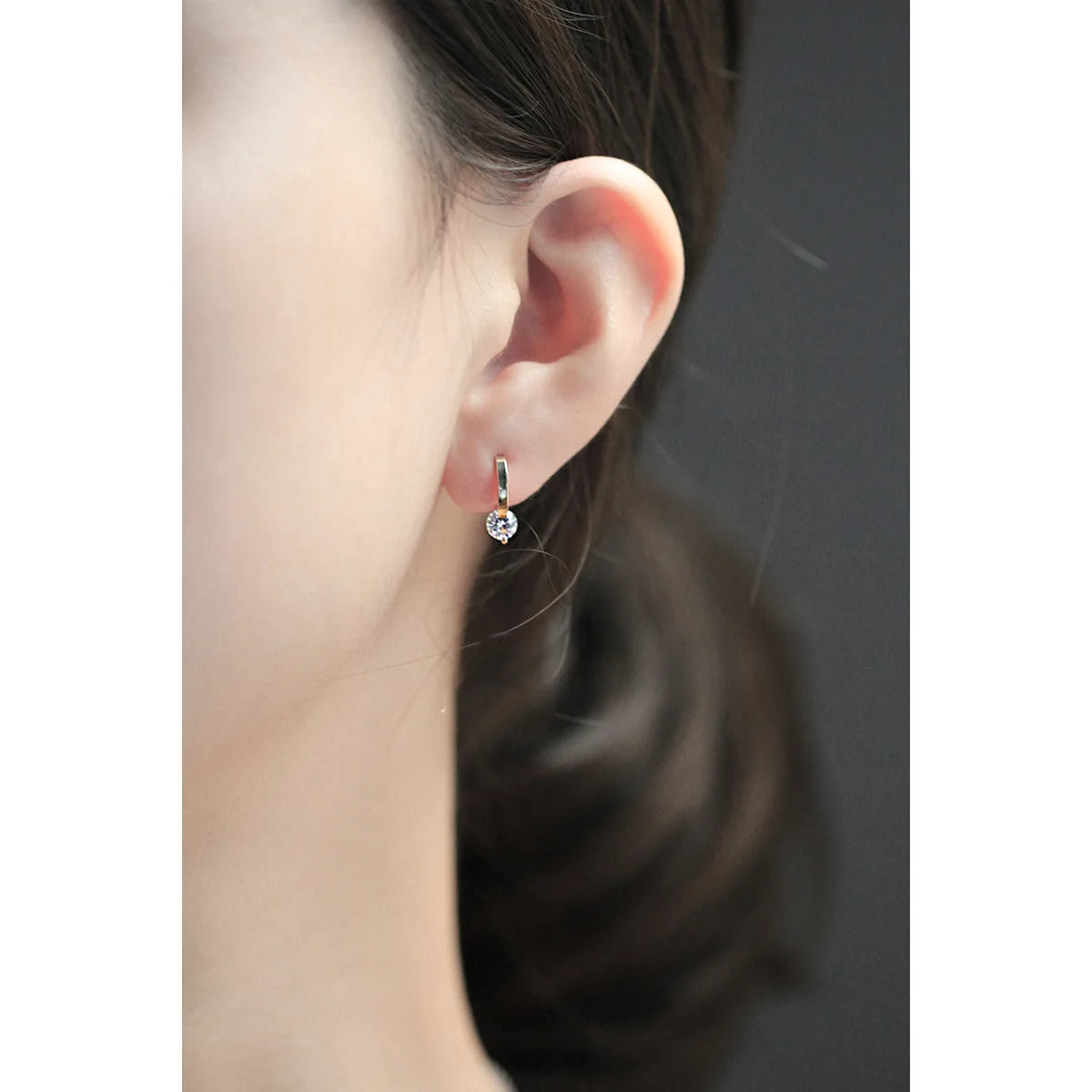 925 Silver Needle Zircon Stud Earrings - Gold Plated Crystal Jewelry