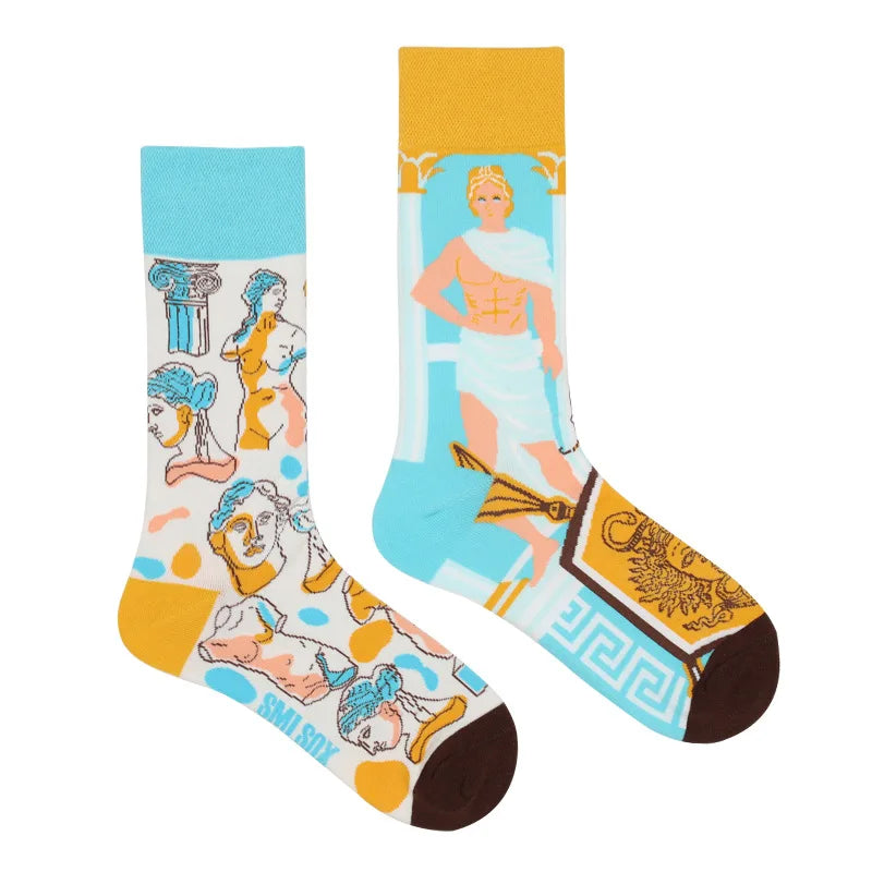 Flower Fruit Candy Cotton Socks - Colorful Unisex Mid Tube Pair