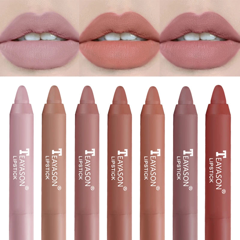 Nude Velvet Matte Lipstick Pencil - Long Lasting Waterproof Lip Color