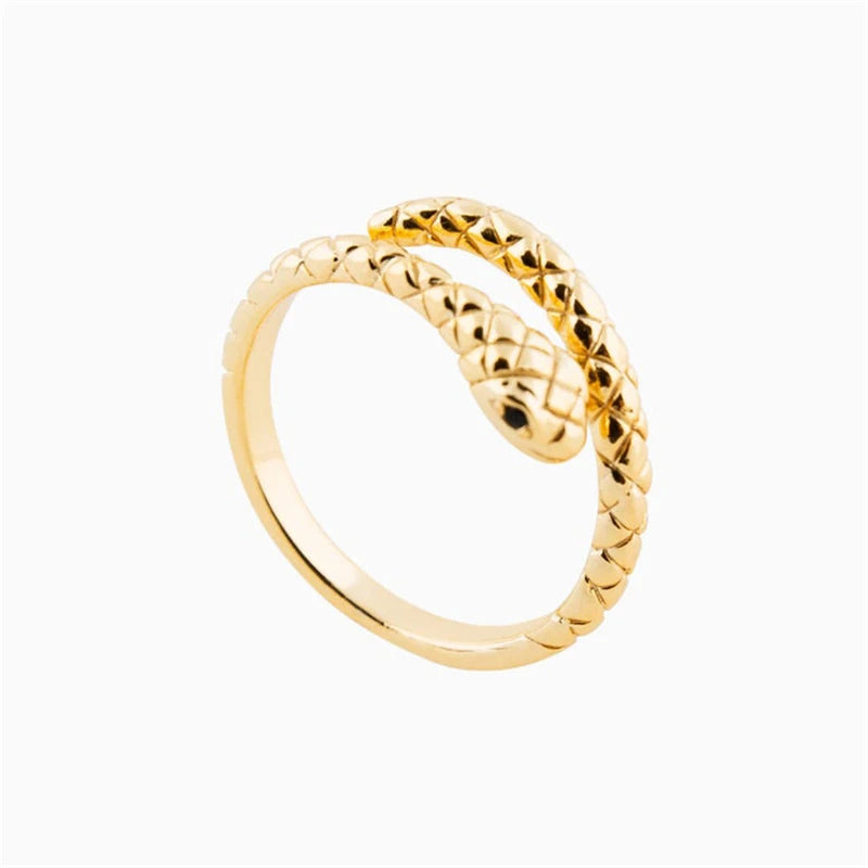 925 Sterling Silver Snake Ring - Open Adjustable Trendy Finger Ring