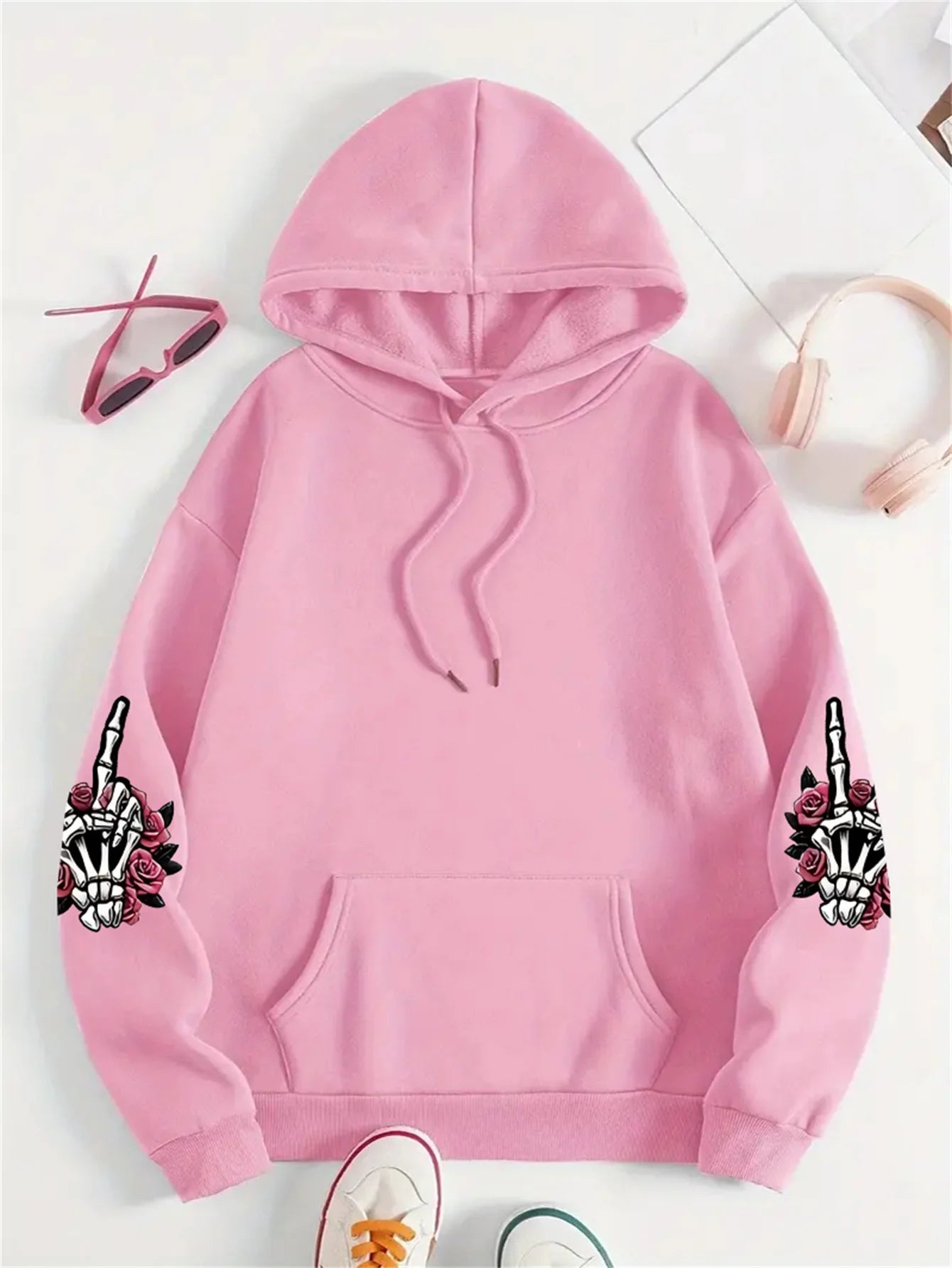 Expensive Talks Back Graphic Hoodie - Fleece Harajuku Streetwear Top