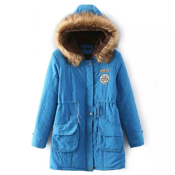 Hooded Thick Cotton Parka - Warm Winter Long Sleeve Jacket