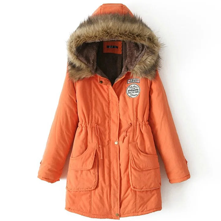 Hooded Thick Cotton Parka - Warm Winter Long Sleeve Jacket