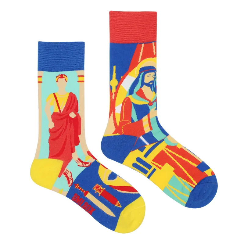Flower Fruit Candy Cotton Socks - Colorful Unisex Mid Tube Pair