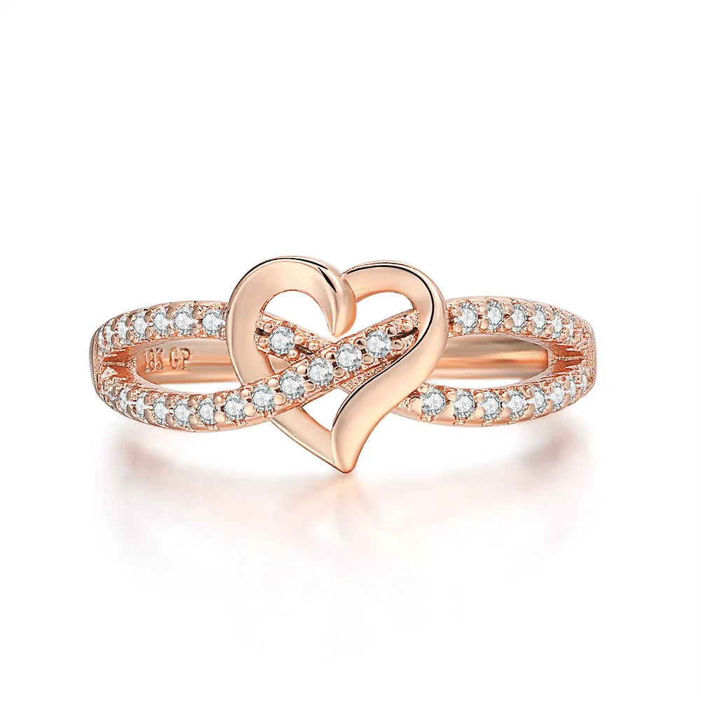 Infinity Love Promise Ring - Double Color Dainty Engagement Band