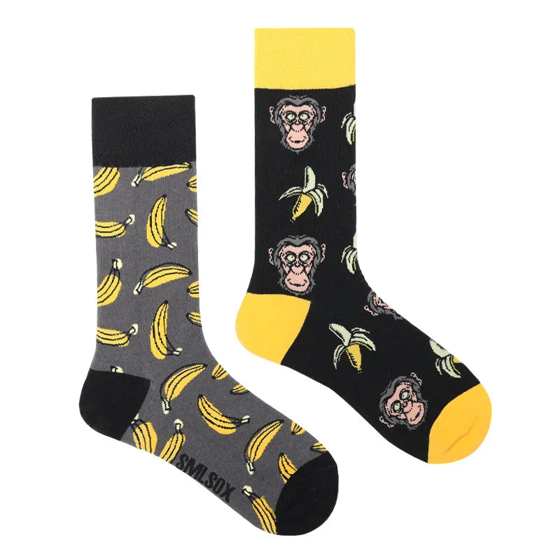 Flower Fruit Candy Cotton Socks - Colorful Unisex Mid Tube Pair