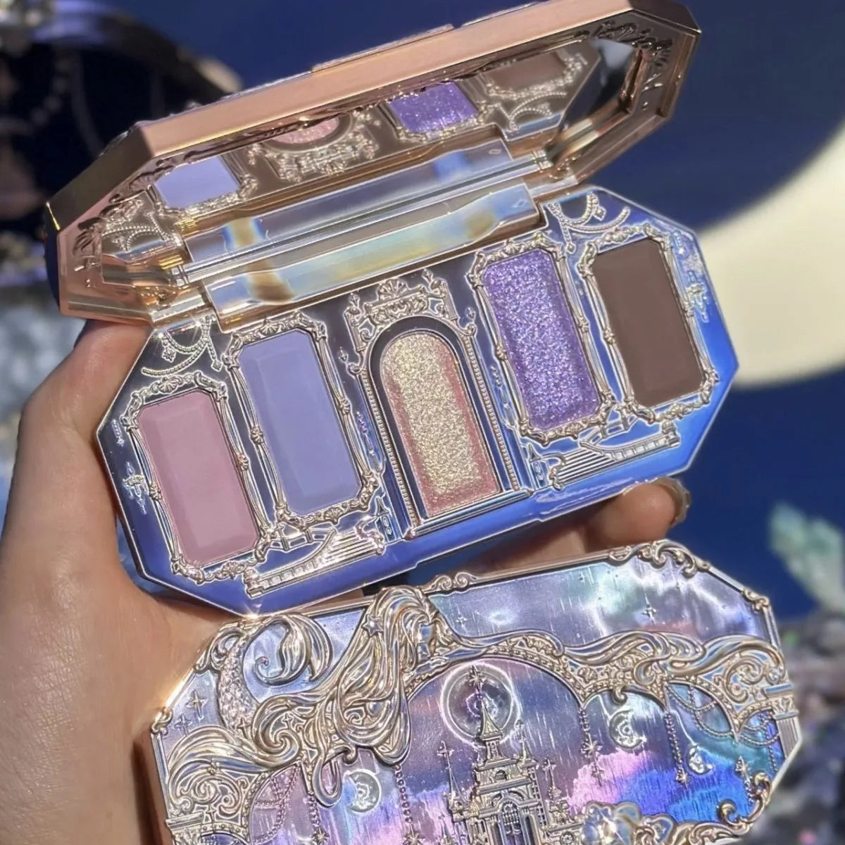 Moonlight Mermaid 5 Color Eyeshadow Palette - Matte Shimmer Glitter Makeup