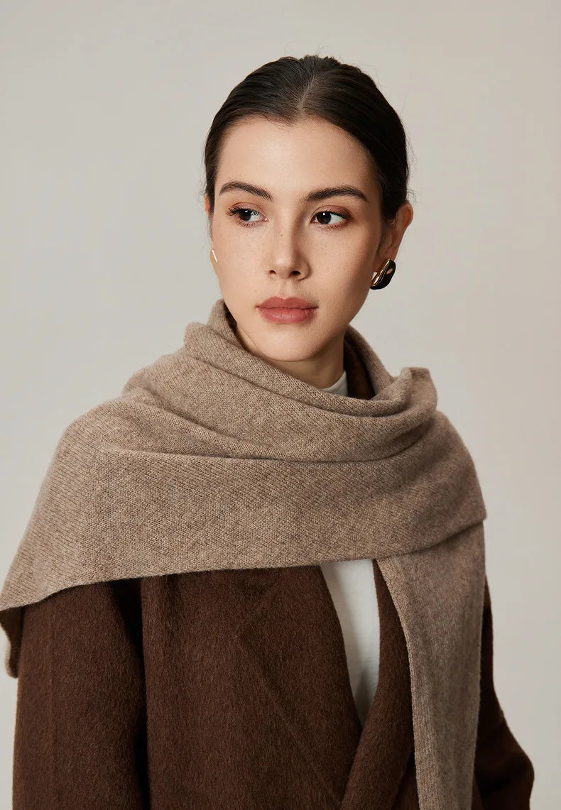 Solid Knitted Winter Scarf - Warm Cozy Fashion Accessory