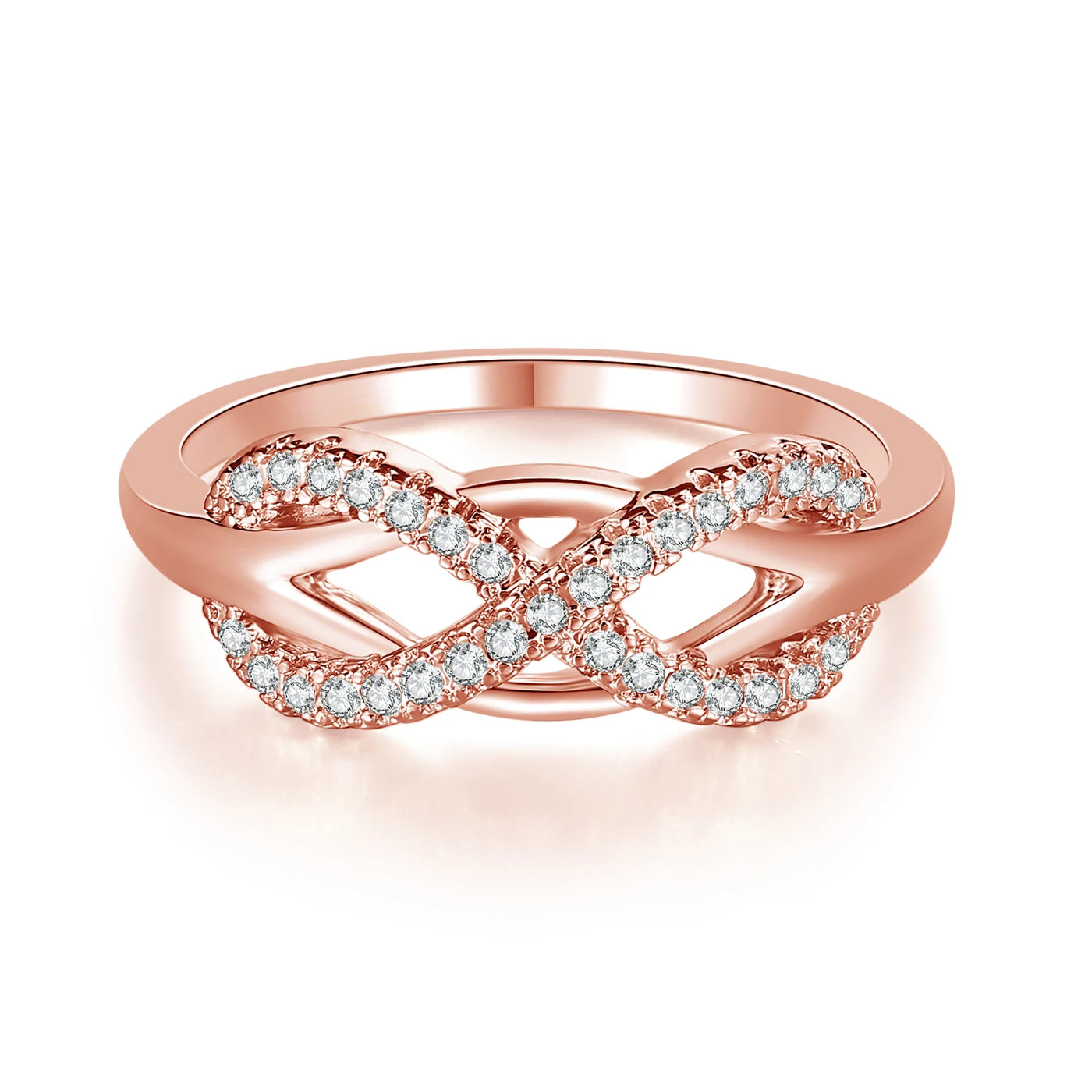 Infinity Love Promise Ring - Double Color Dainty Engagement Band