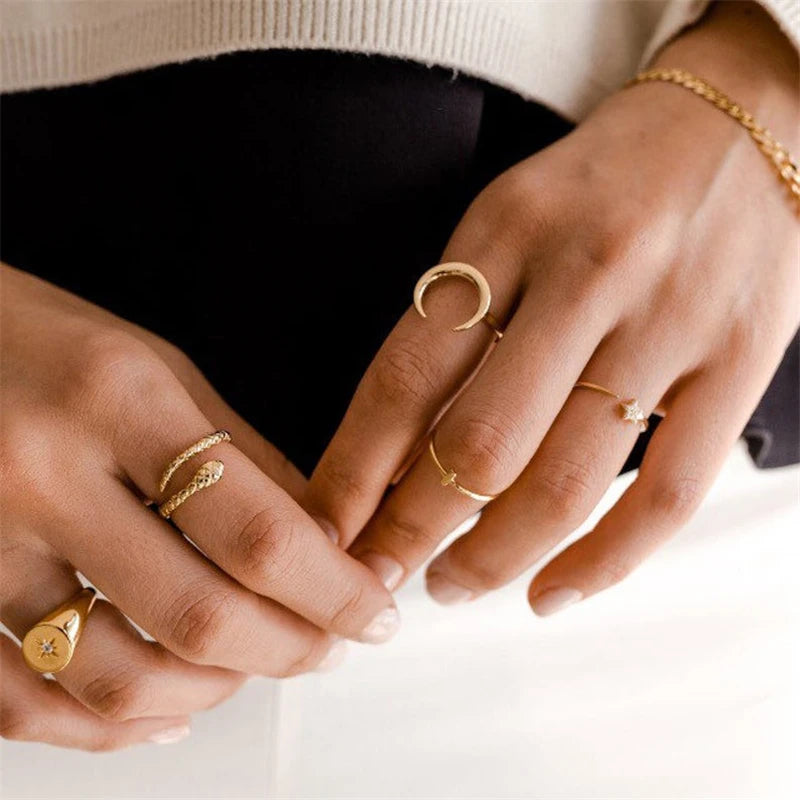 925 Sterling Silver Snake Ring - Open Adjustable Trendy Finger Ring