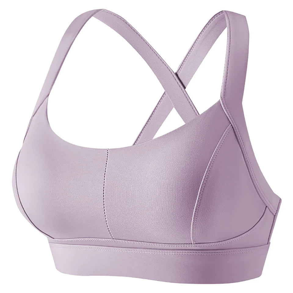 High Impact Criss Cross Sports Bra - Padded Yoga Crop Top