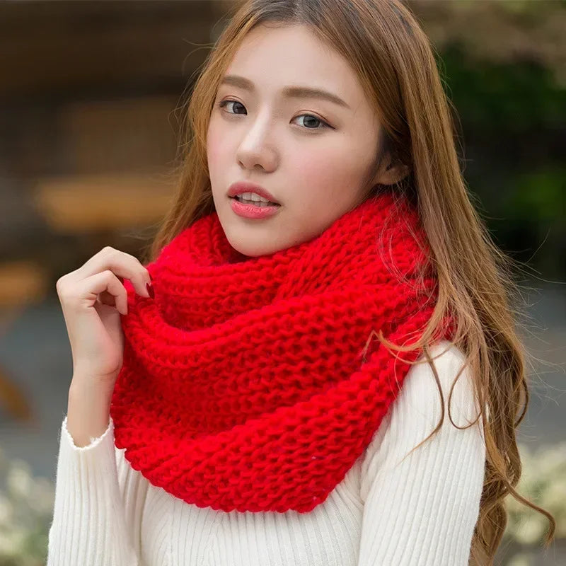 Knitted Necklace Scarf - Warm Cashmere-Feel Winter Accessory