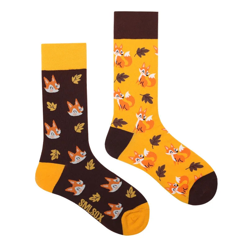 Flower Fruit Candy Cotton Socks - Colorful Unisex Mid Tube Pair