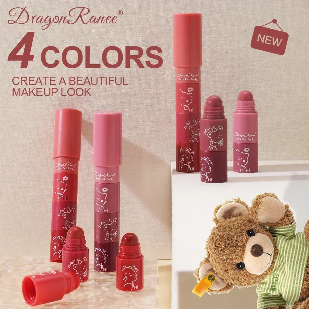 4-in-1 Matte Lipstick Crayon Kit - Waterproof Velvet Lip Color