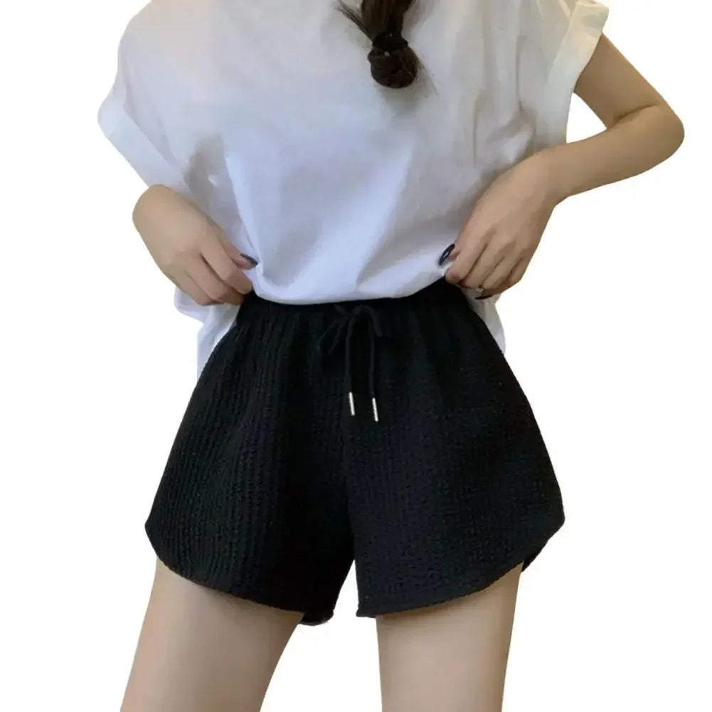 Drawstring Wide Leg Sweat Shorts - High Elastic Casual Fitness Shorts