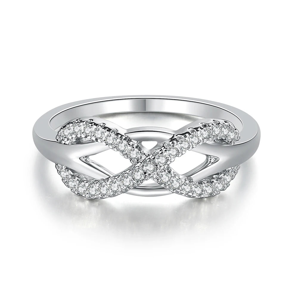 Infinity Love Promise Ring - Double Color Dainty Engagement Band