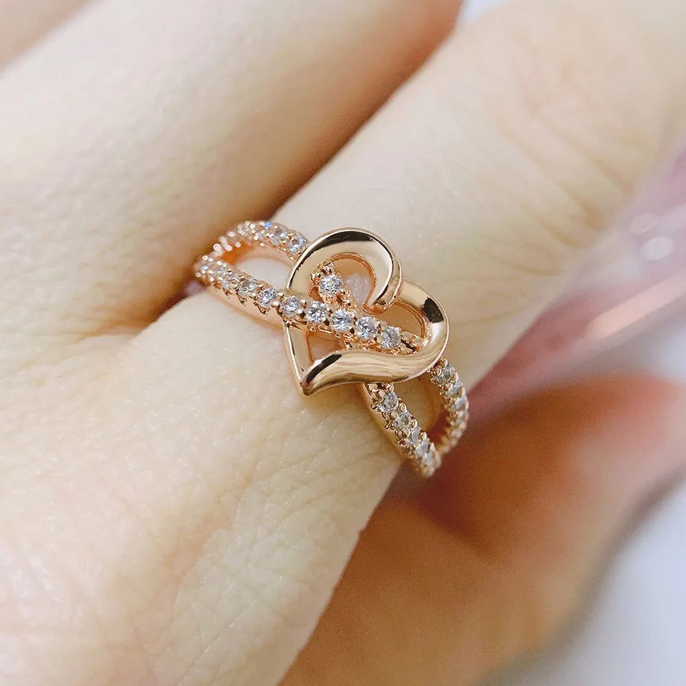 Infinity Love Promise Ring - Double Color Dainty Engagement Band