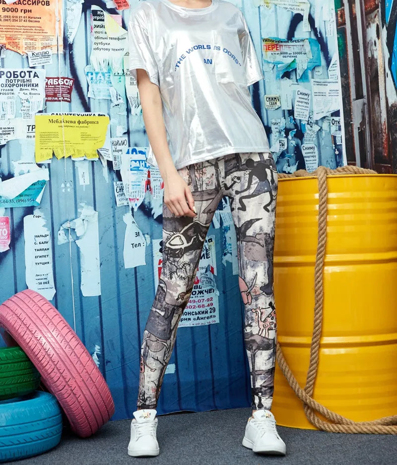 Colorful Zebra Leggings - Casual Stretch Party Tights