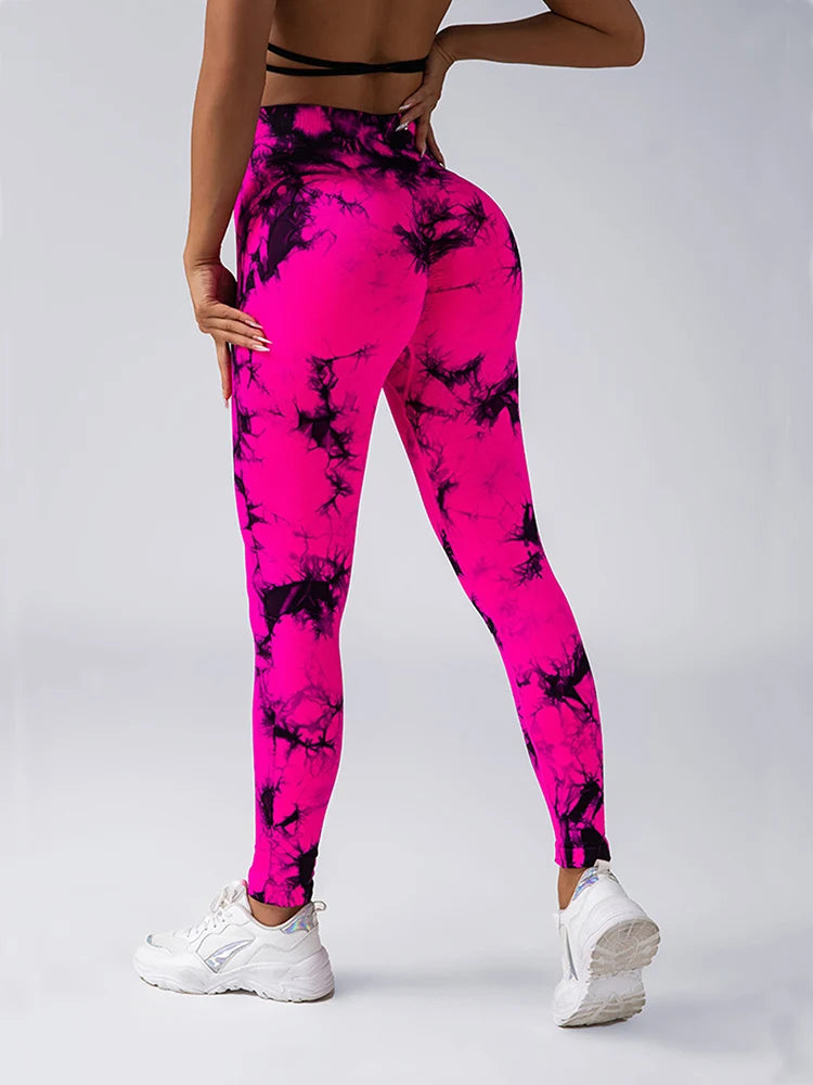 Tie Dye Seamless Yoga Leggings - High Waist Tummy Control Pants