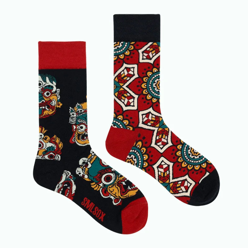 Flower Fruit Candy Cotton Socks - Colorful Unisex Mid Tube Pair