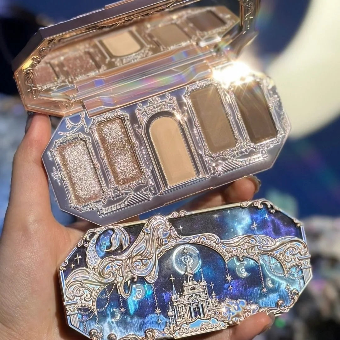 Moonlight Mermaid 5 Color Eyeshadow Palette - Matte Shimmer Glitter Makeup