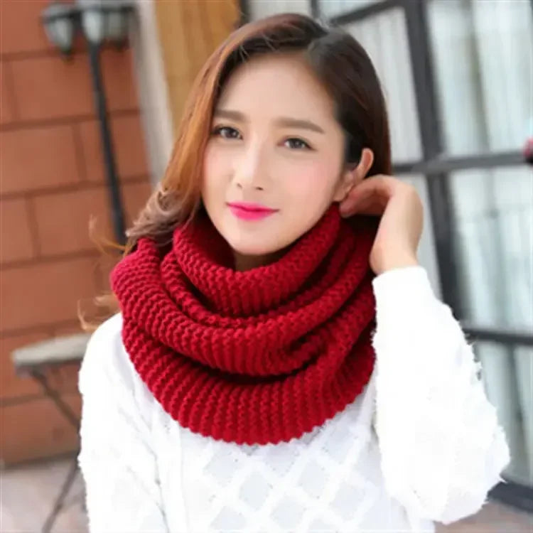 Knitted Necklace Scarf - Warm Cashmere-Feel Winter Accessory