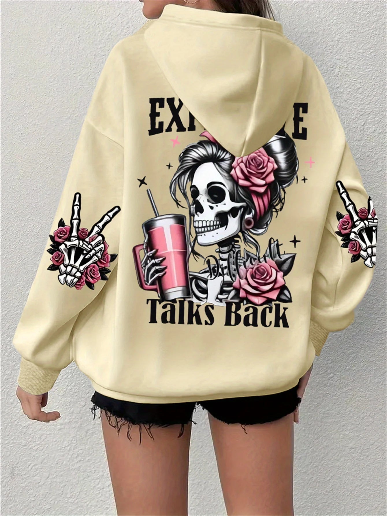 Expensive Talks Back Graphic Hoodie - Fleece Harajuku Streetwear Top