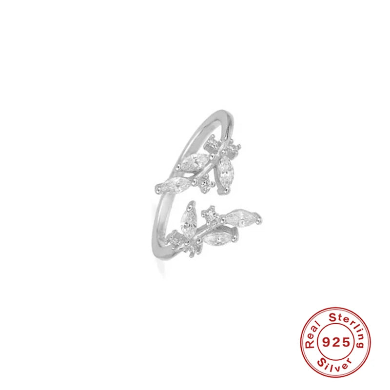 925 Sterling Silver Snake Ring - Open Adjustable Trendy Finger Ring