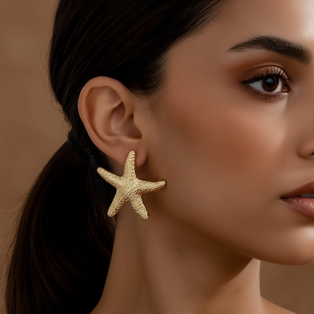 Starfish Stud Earrings - Summer Sea Inspired Classic Jewelry