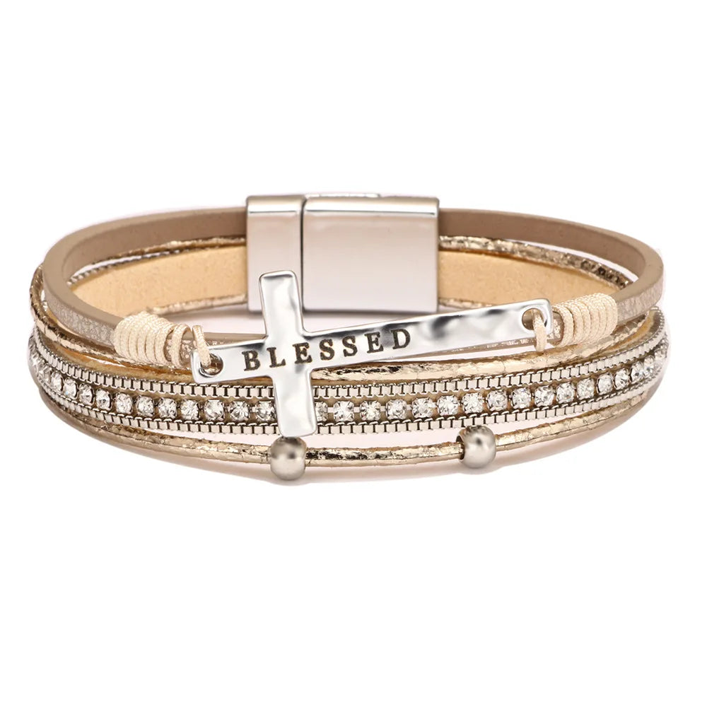 Bohemian Western Cross Bracelet - Faith-Inspired Womens Jewelry