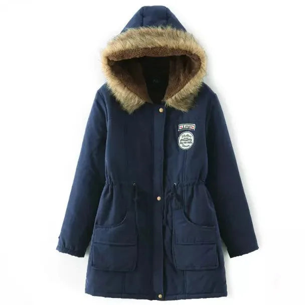 Hooded Thick Cotton Parka - Warm Winter Long Sleeve Jacket