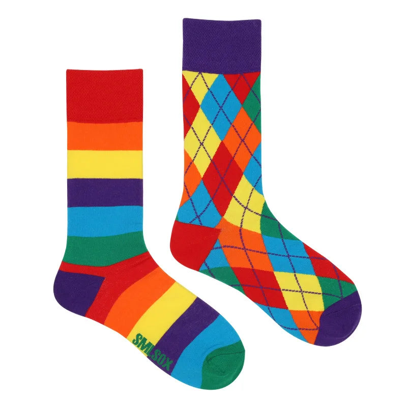 Flower Fruit Candy Cotton Socks - Colorful Unisex Mid Tube Pair