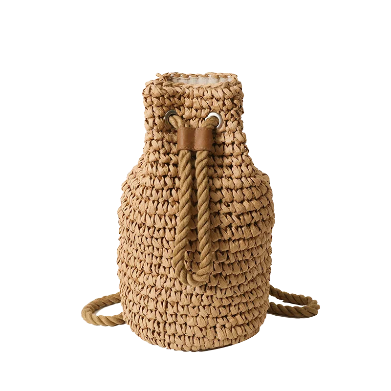 Straw Large Capacity Backpack - Simple Summer Woven Day Bag