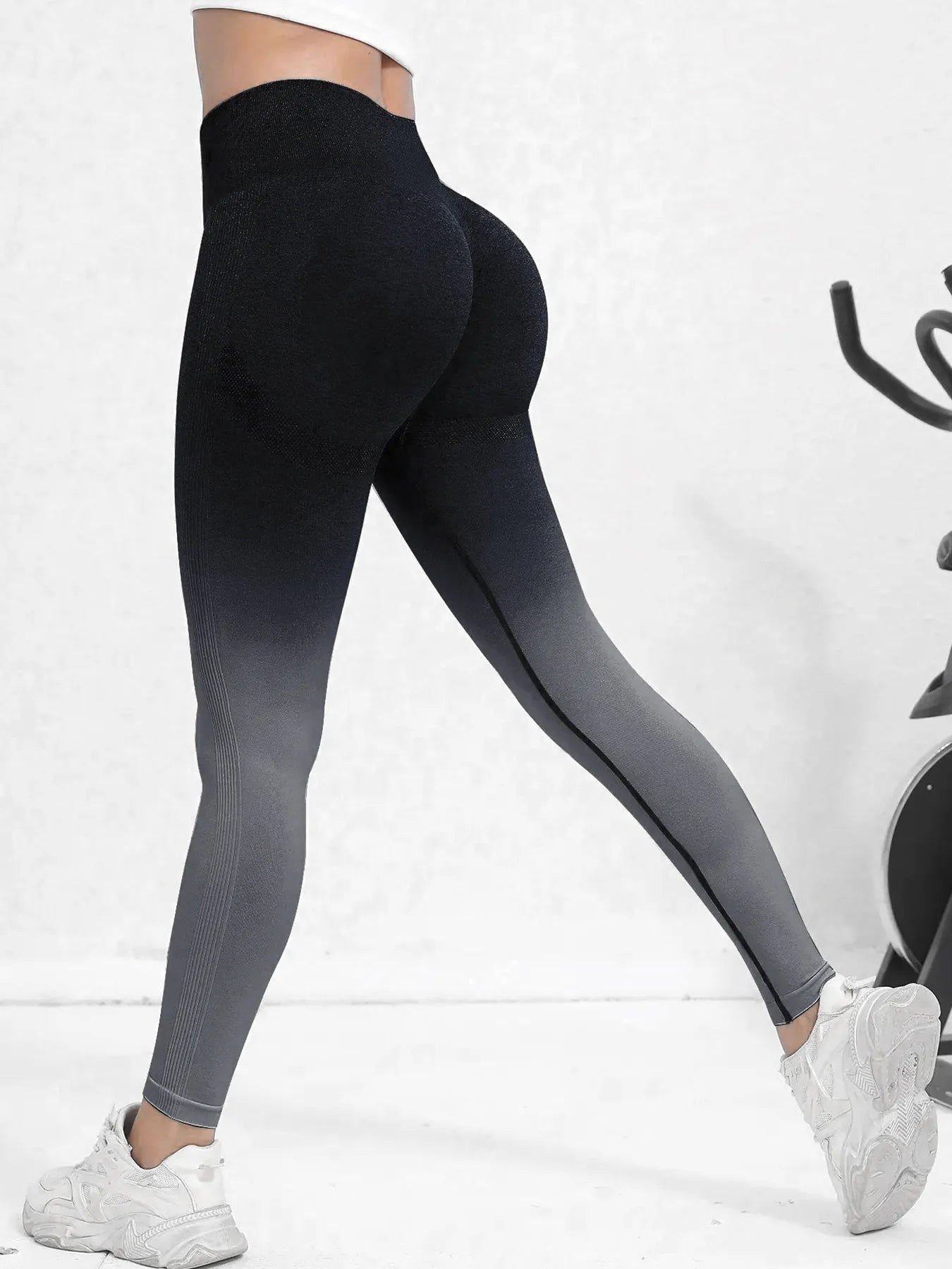 Gradient Seamless High Waist Leggings - Stretch Gym Workout Tights