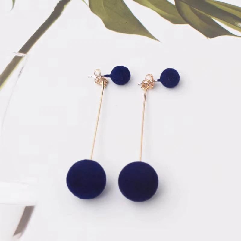 Blue Geometric Flower Butterfly Dangle Earrings - Bohemian Statement Jewelry