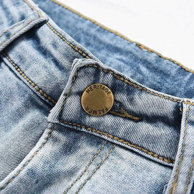 Slim Flare High Waist Jeans - Korean Ankle Length Stretch Denim