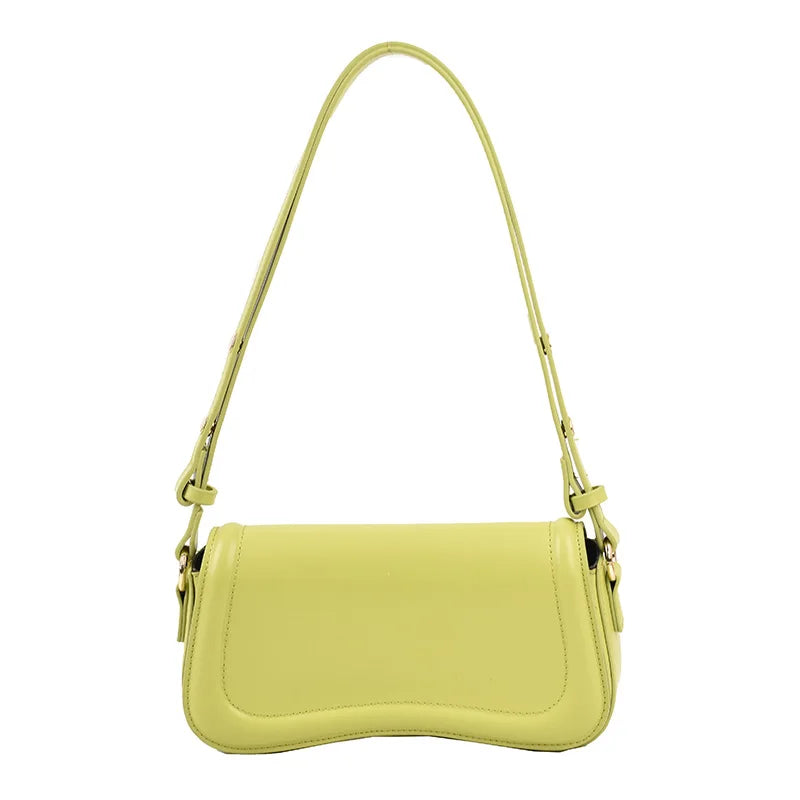 PU Leather Flap Crossbody Bag - Solid Color Small Saddle Purse