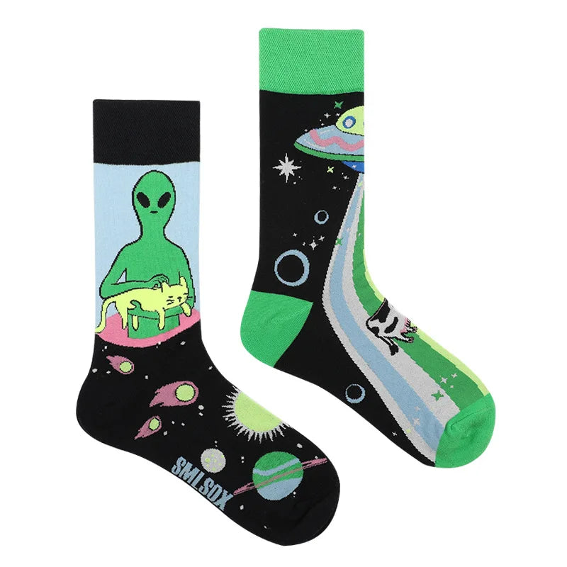 Flower Fruit Candy Cotton Socks - Colorful Unisex Mid Tube Pair