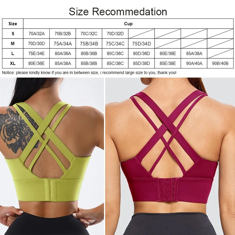 Mesh Sports Bra Crop Tank - Shockproof Running Workout Top