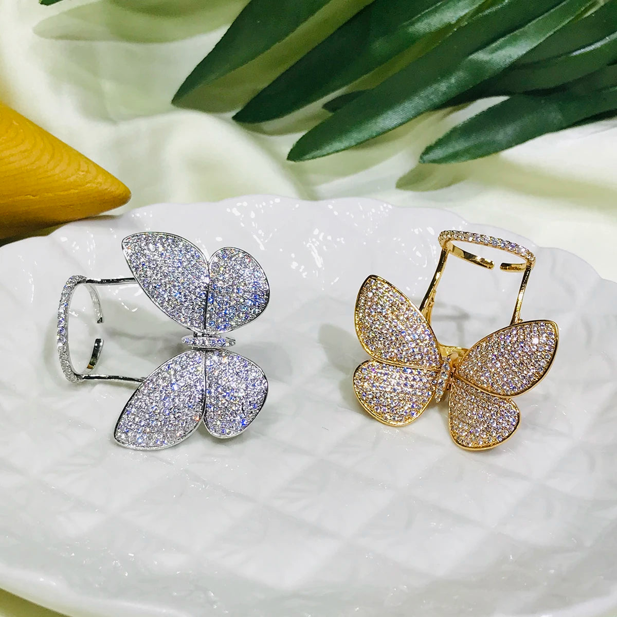Korean Butterfly CZ Ring - Micro Paved Shining Party Jewelry