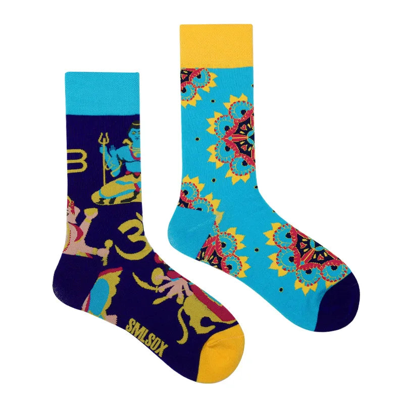 Flower Fruit Candy Cotton Socks - Colorful Unisex Mid Tube Pair